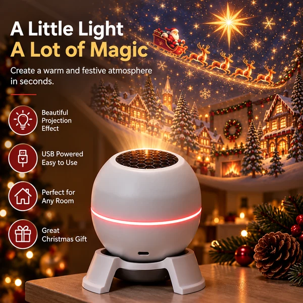 🆕💡🌲Turn Any Room Into a Christmas Wonderland –⏳ Holiday Projection Night Light