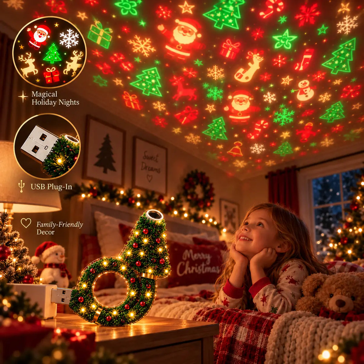 🎄🎃2026 New USB Plug-In Christmas Projector Night Light