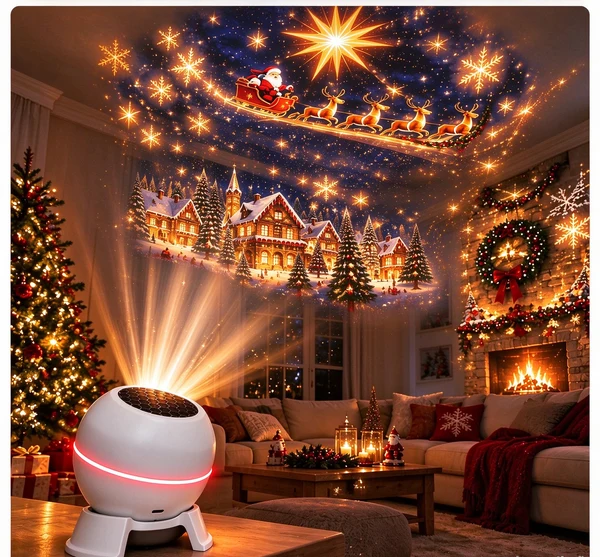 🆕💡🌲Turn Any Room Into a Christmas Wonderland –⏳ Holiday Projection Night Light