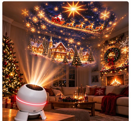 🆕💡🌲Turn Any Room Into a Christmas Wonderland –⏳ Holiday Projection Night Light