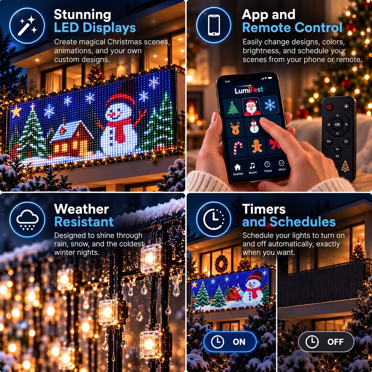 🎄 DIY Bluetooth Christmas Curtain Lights | Create Your Own Light Show ✨