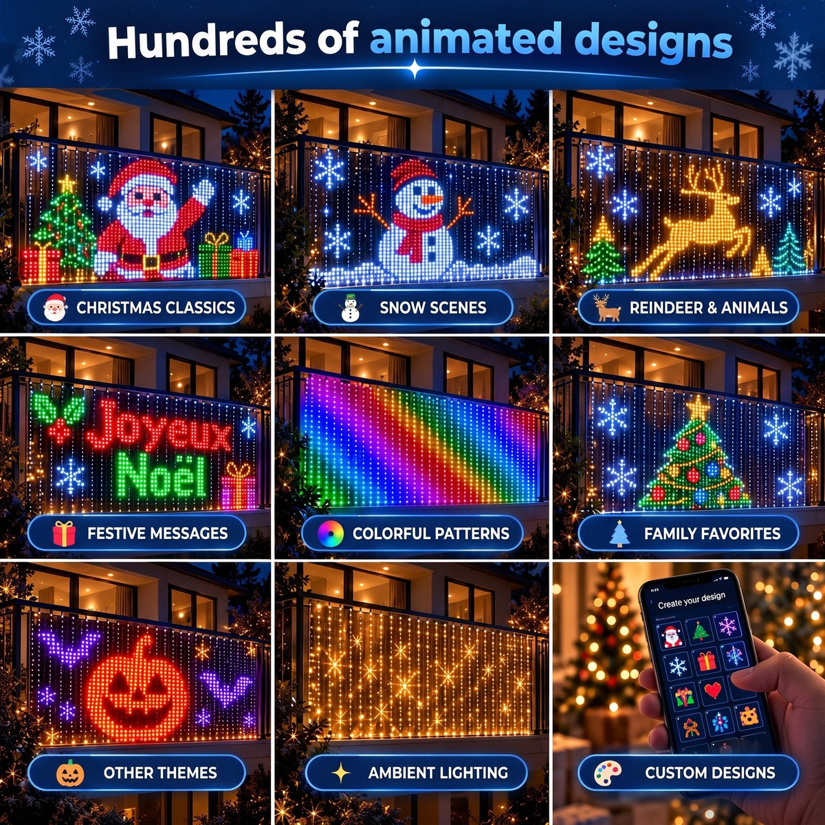 🎄 DIY Bluetooth Christmas Curtain Lights | Create Your Own Light Show ✨