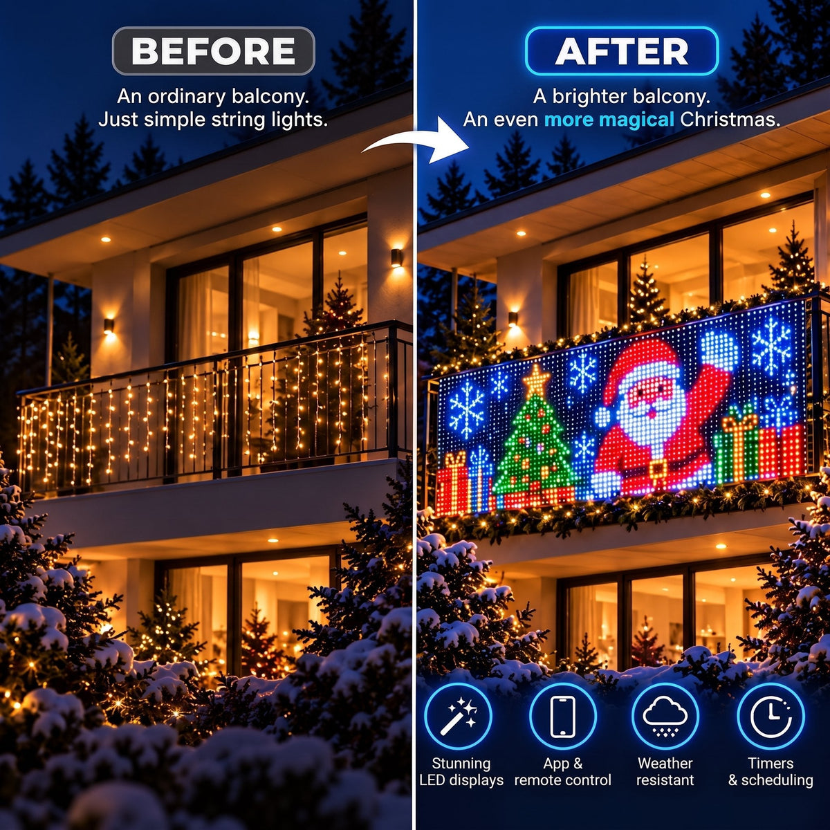 🎄 DIY Bluetooth Christmas Curtain Lights | Create Your Own Light Show ✨