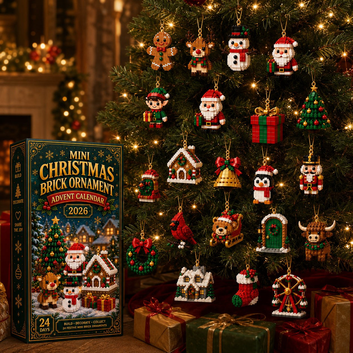 🧱 Last day to save 49% –  ⏳24-Day Mini Christmas Ornament Advent Calendar | 24 unique festive buildable designs with hanging loops—perfect for decorating Christmas trees, wreaths, and holiday displays（upsell）